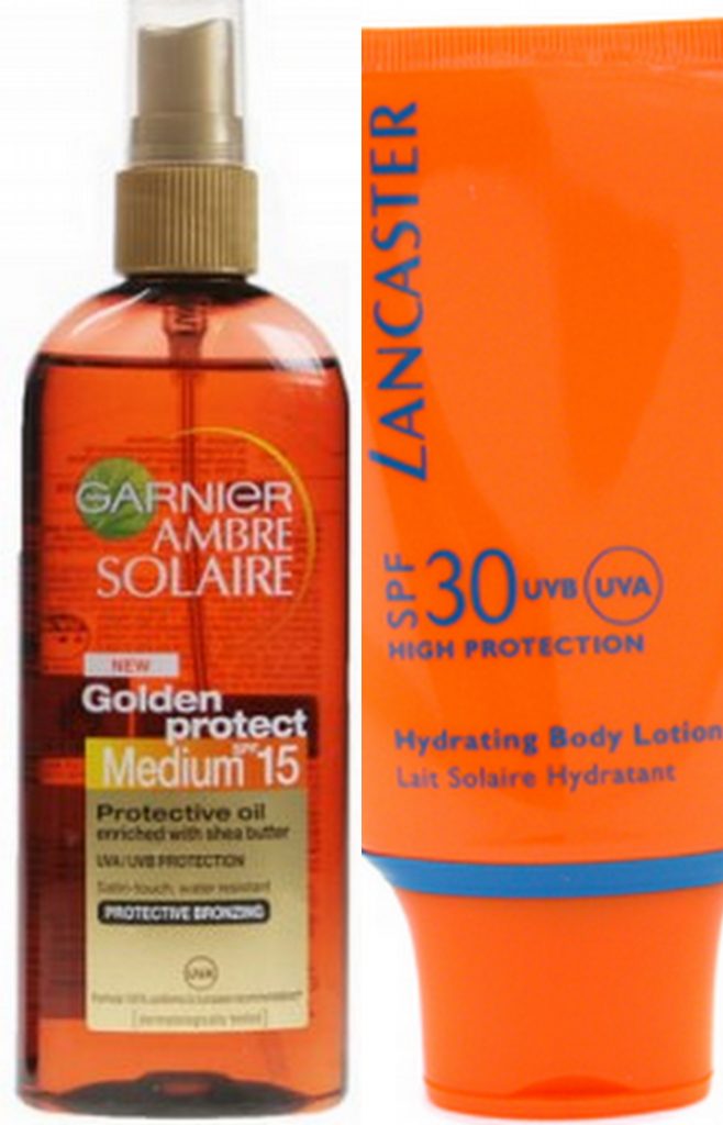 STAY SUN SMART AND TAN WHILE PROTECTING YOUR SKIN lancaster and garnier sun oil