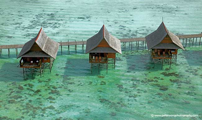 best luxury beach resorts in Malaysia sipadan over water chalets