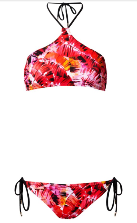 STAND OUT WITH MATTHEW WILLIAMSON BEACHWEAR red bikini halter neck