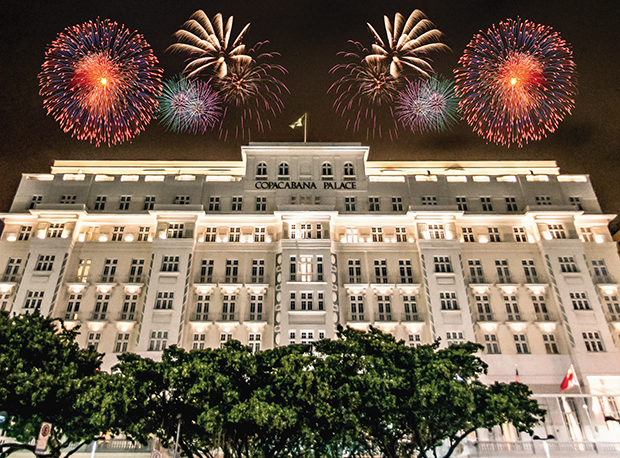 best beach resort parties around the world copacabana hotel new year's fireworks above