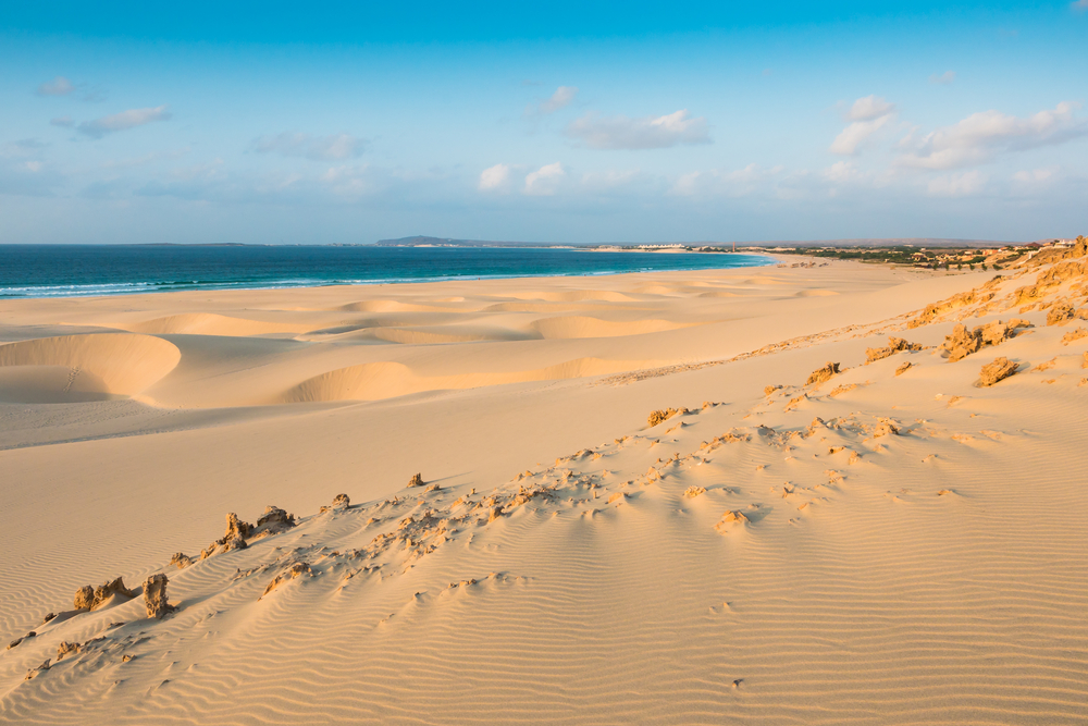 praia de chaves sandy beach in cape verde islands