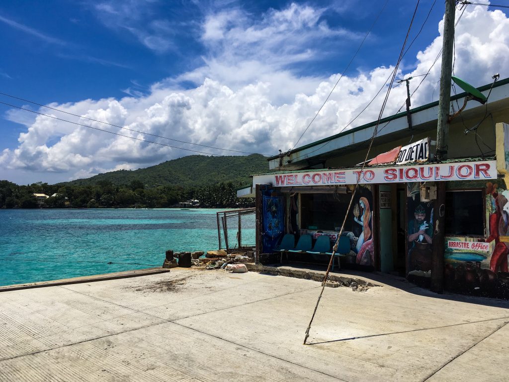 welcome to siquijor sign at the siquijor ferry terminal