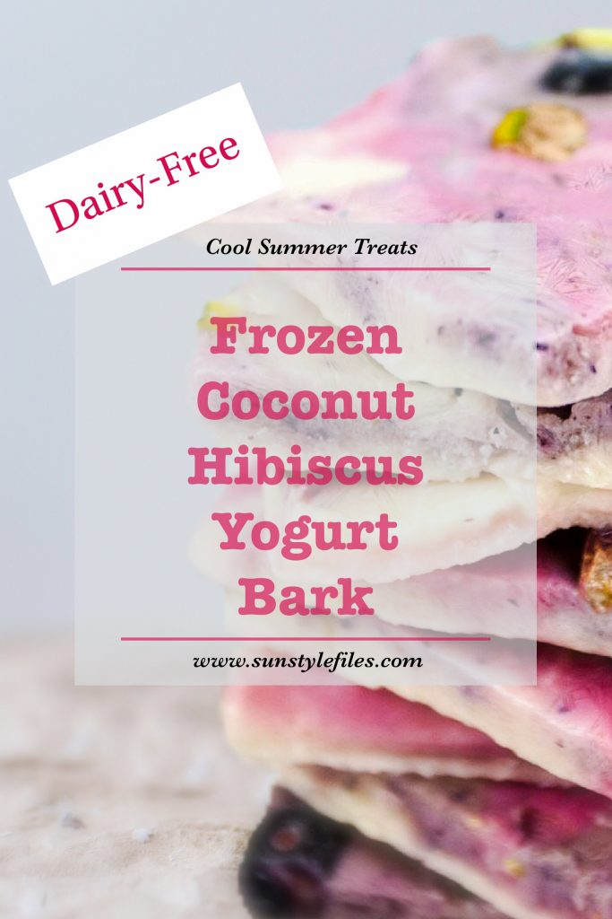coconut hibiscus yogurt bark recipe #dairyfree #glutenfree #healthyrecipe #guiltfree #rawdessert