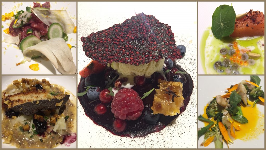 beautifully plated food samplings created by chef benjamin just of regina montium