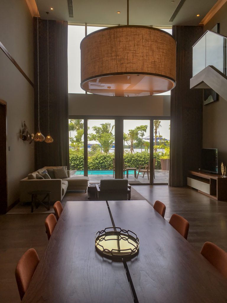 living area overlooking the plunge pool at the private villa