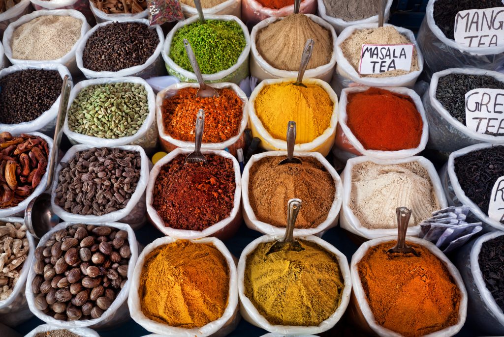 selection of colourful indian spices 
