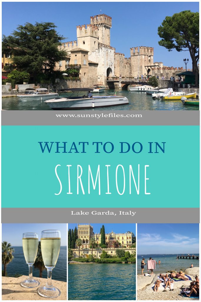 What to do in Sirmione in Lake Garda Italy Pinterest cover #italy #lake #sunsetcruise #island #travelguide #travel #beaches