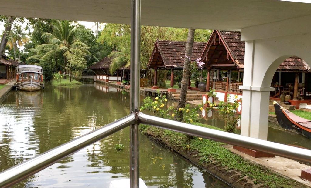 boat ride leading to the reception from the main canal