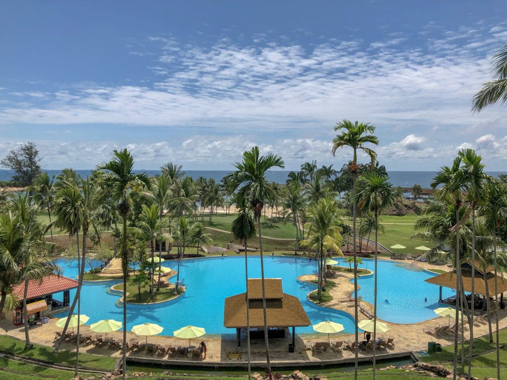 main swimming pool with view of south china sea