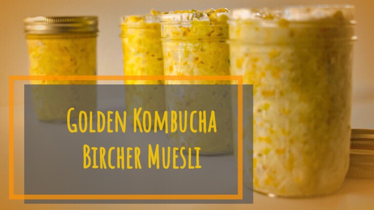 yellow golden overnight bircher muesli oats in glass jars