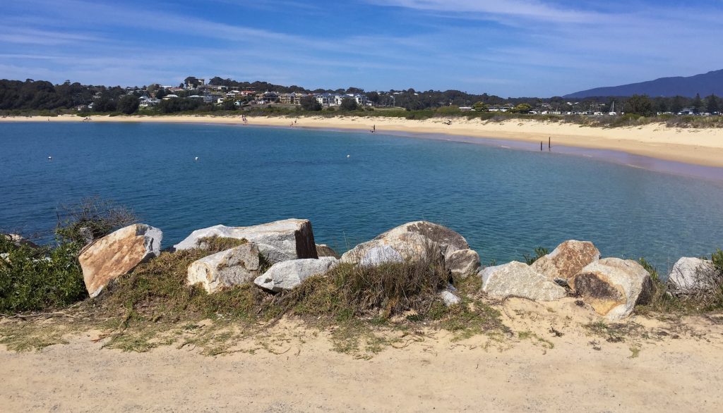 Bar Beach Narooma white sand with calm blue waters