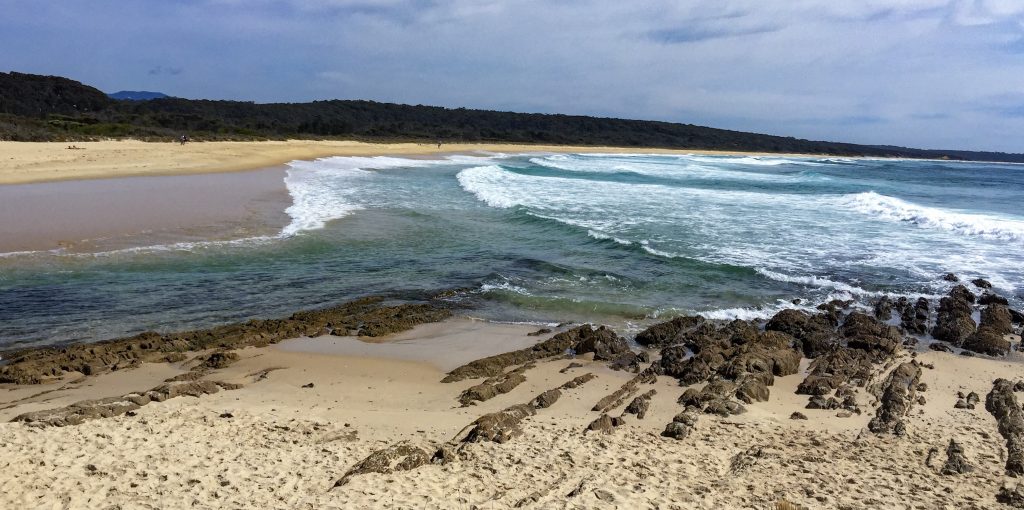 Stunning rock formations on the shore of Dal Beach Narooma