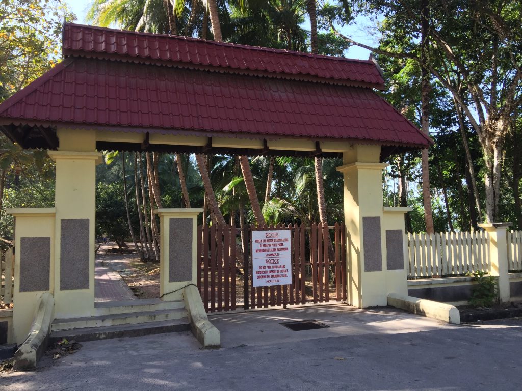 main entrance of sandy skulls beach langkawi