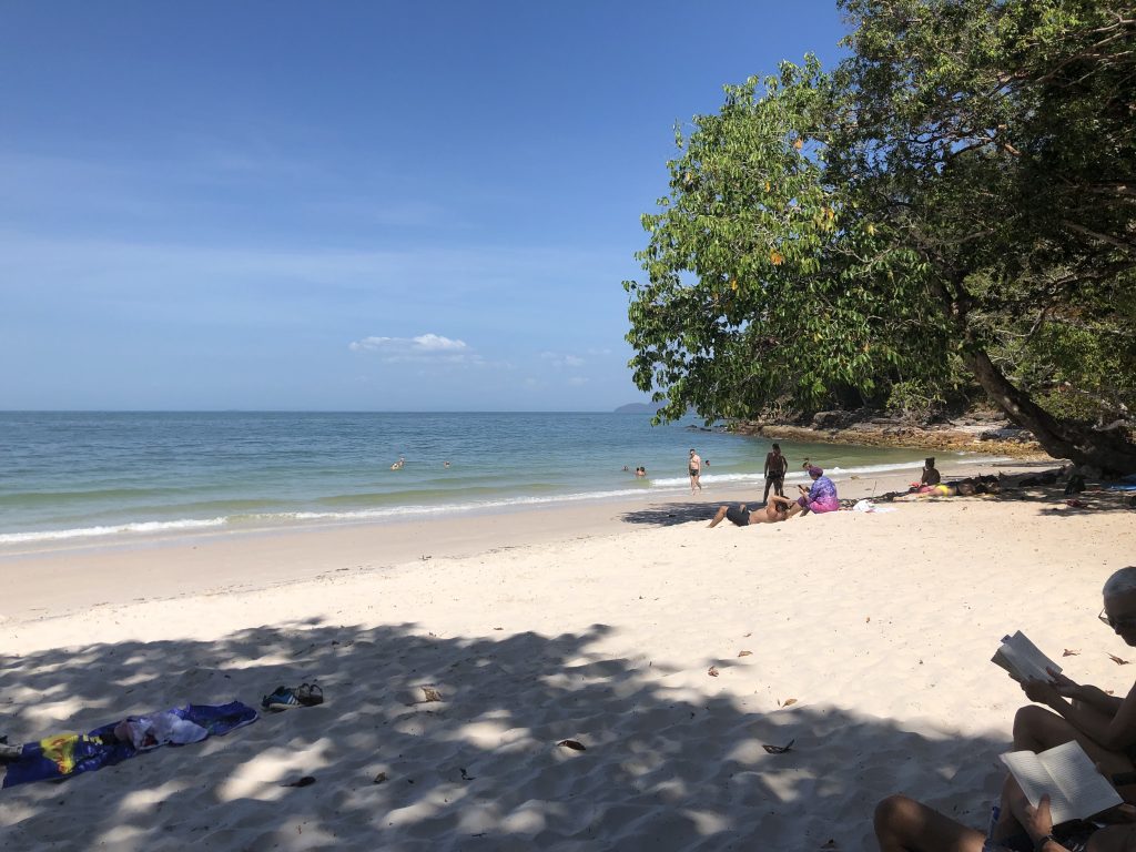 pantai pasir tengkorak beach view of the sea with forest and shady trees