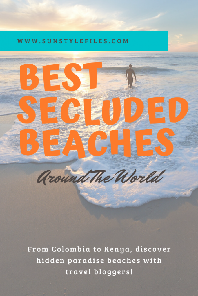 sunstylefiles.com - Secluded Beaches around the world Pin Cover #bestbeaches #beaches #socialdistancing #summer #summertravel #summerdestinations #travelblog #summerinspo #travelinspiration #beachvibes #sunseasand #islands #paradise #sea