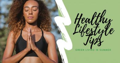 woman with curly hair yoga namaste in black sports bra crop top healthy living tips