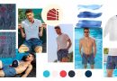 blue colour palette perfect mens swim shorts collage