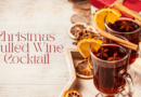 Christmas mulled wine cocktail recipe banner with glassed of mulled wine