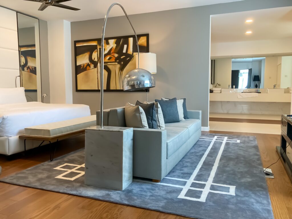 master bedroom in a luxury villa