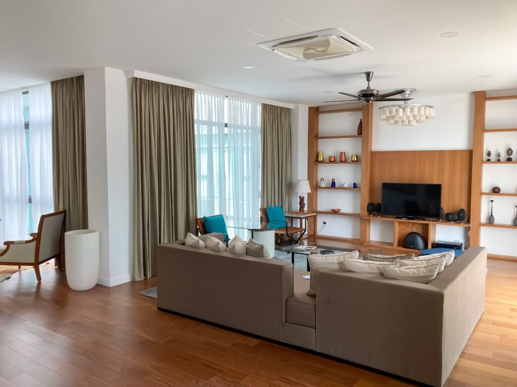 Living area in luxury villa