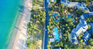 aerial view of best family beach resort in phuket
